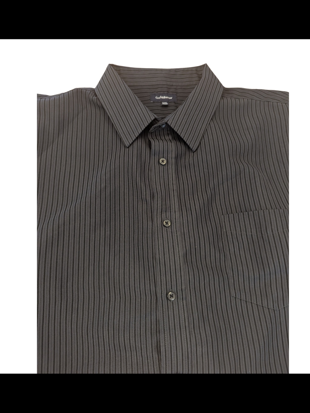 EUC Croft & Barrow Mens XXL Black Stripe Long Sleeve Button Up Shirt